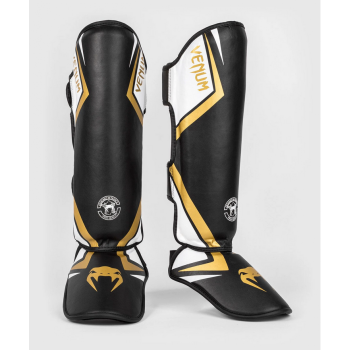 Протектори за крака - Venum Contender 2.0 Shinguards - Black/White/Gold​